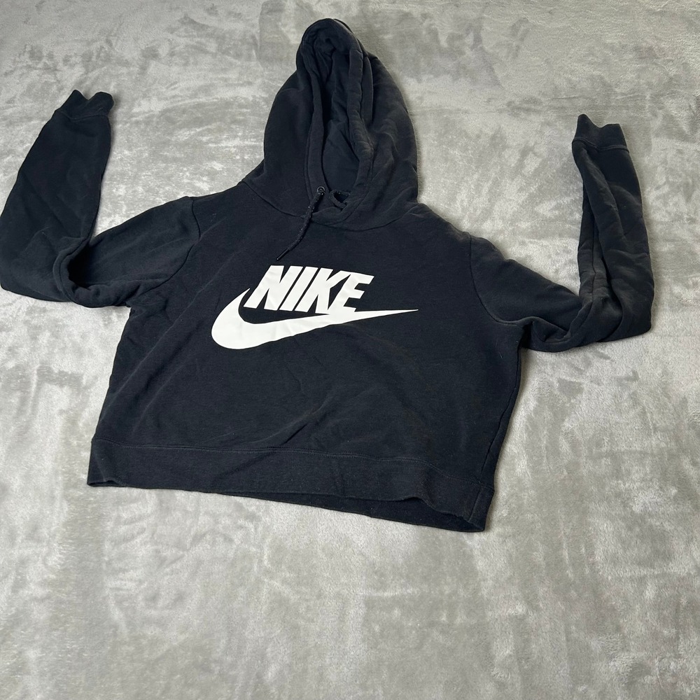 Nike Hoodie Women S Black Fleece Pullover Fleece Cropped